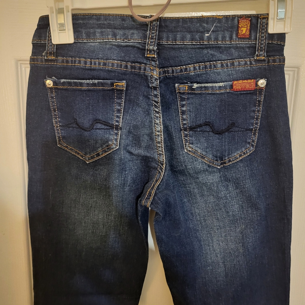 GIRLS 7 For All Mankind Josefina Boyfriend Jeans in Dark Blue - Picture 3 of 4